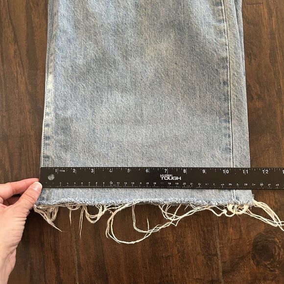 Slvrlake Grace Double Yoke Jeans Let It Ride Raw Hem Crop 31 Wide Leg - Picture 12 of 12